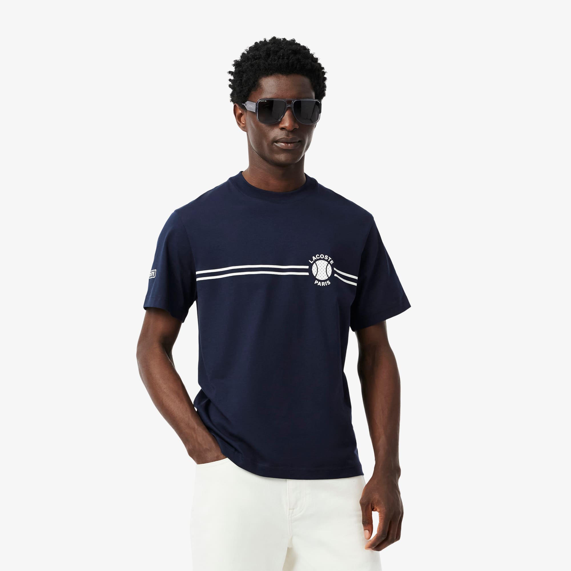 Men's Printed Embroidered Cotton Jersey T-Shirt - T-shirts
