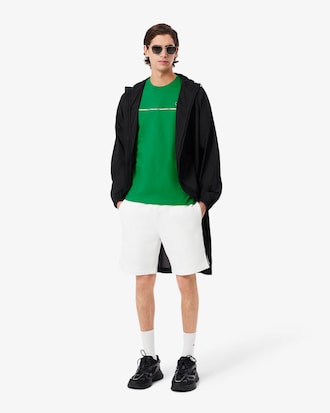 Playera de punto de algodón con ribete de logo para hombre