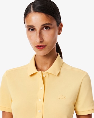 Robe polo en piqu&eacute; de coton stretch