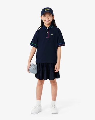 Kids' Contrast Accent Petit Piqué Polo