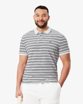 Classic Fit Striped Petit Piqu&eacute; Polo