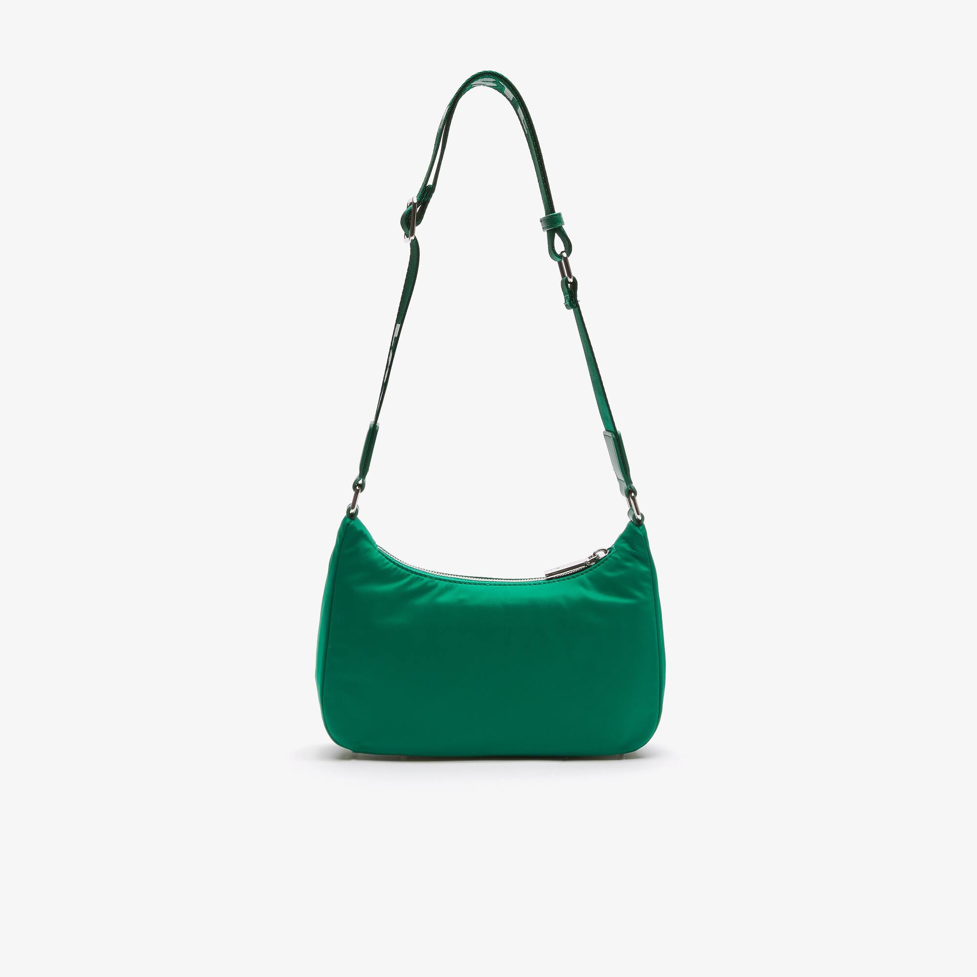 Unisex Metal Crocodile Branded Strap Nylon Shoulder Bag