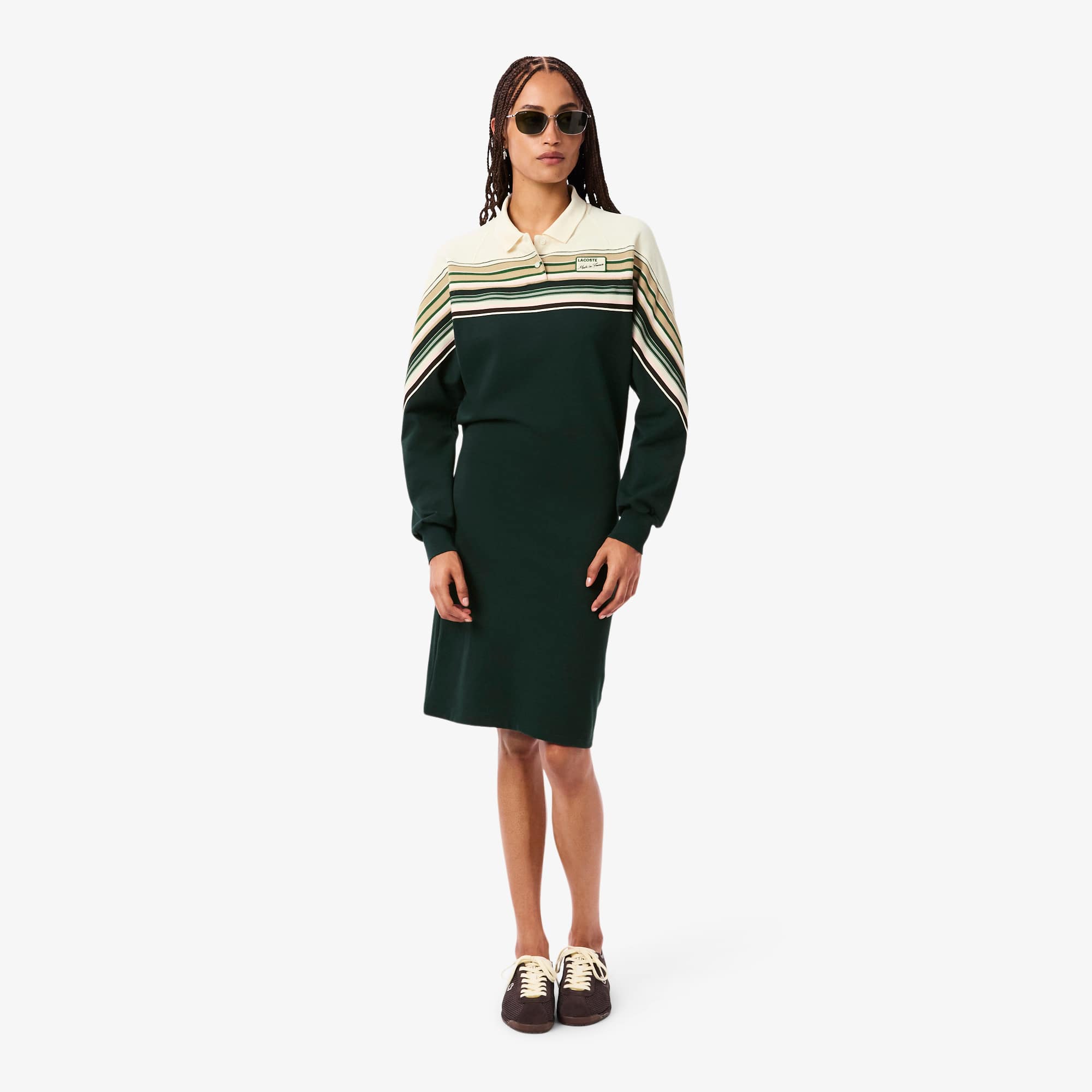 #Lacoste ポロワンピース 明るい緑　styled in France Women's Slim Fit Made In France Piqué Dress - Dresses - New In