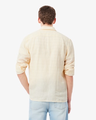 Men's Regular Fit Striped Linen Shirt