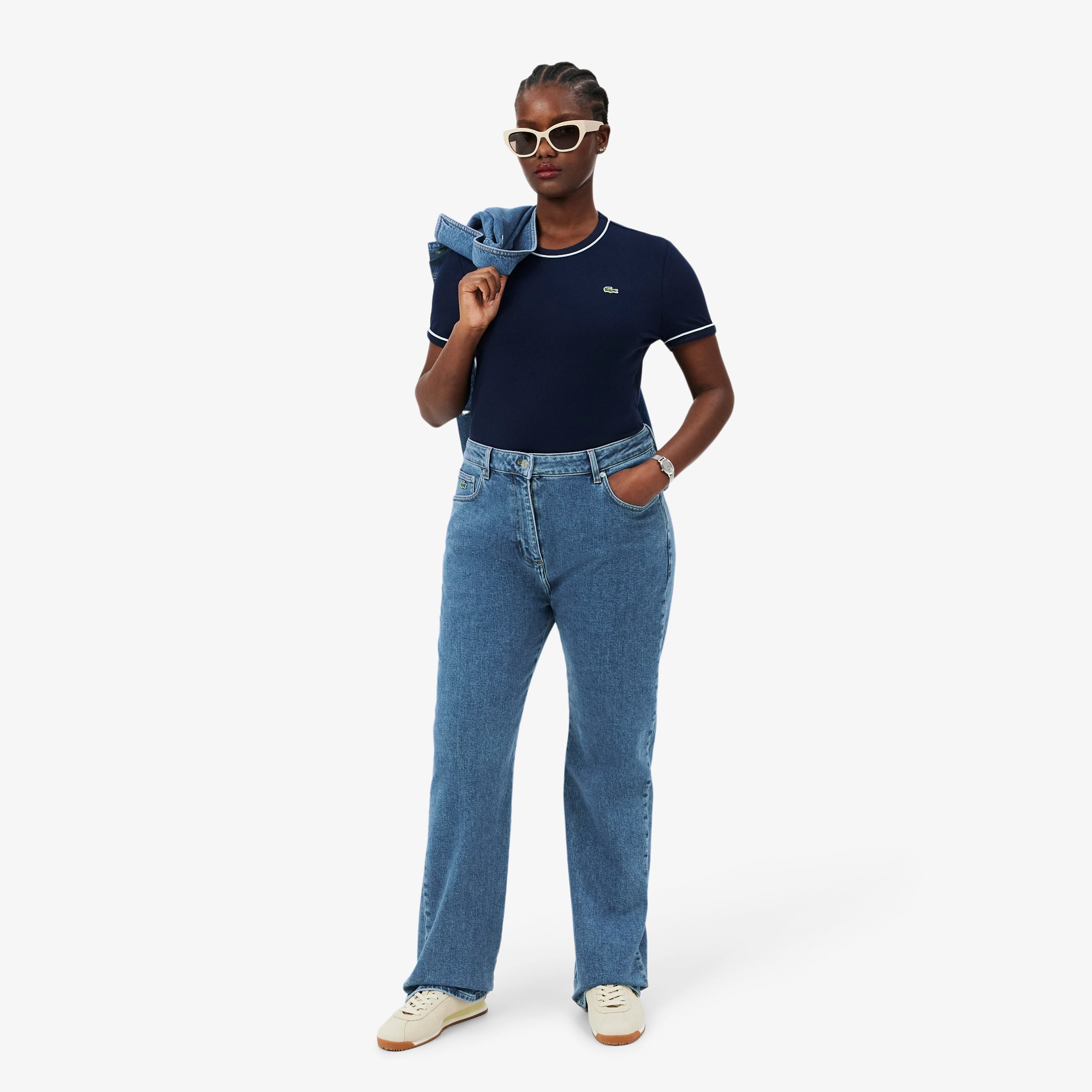 Straight Cut High Waist Denim Jeans