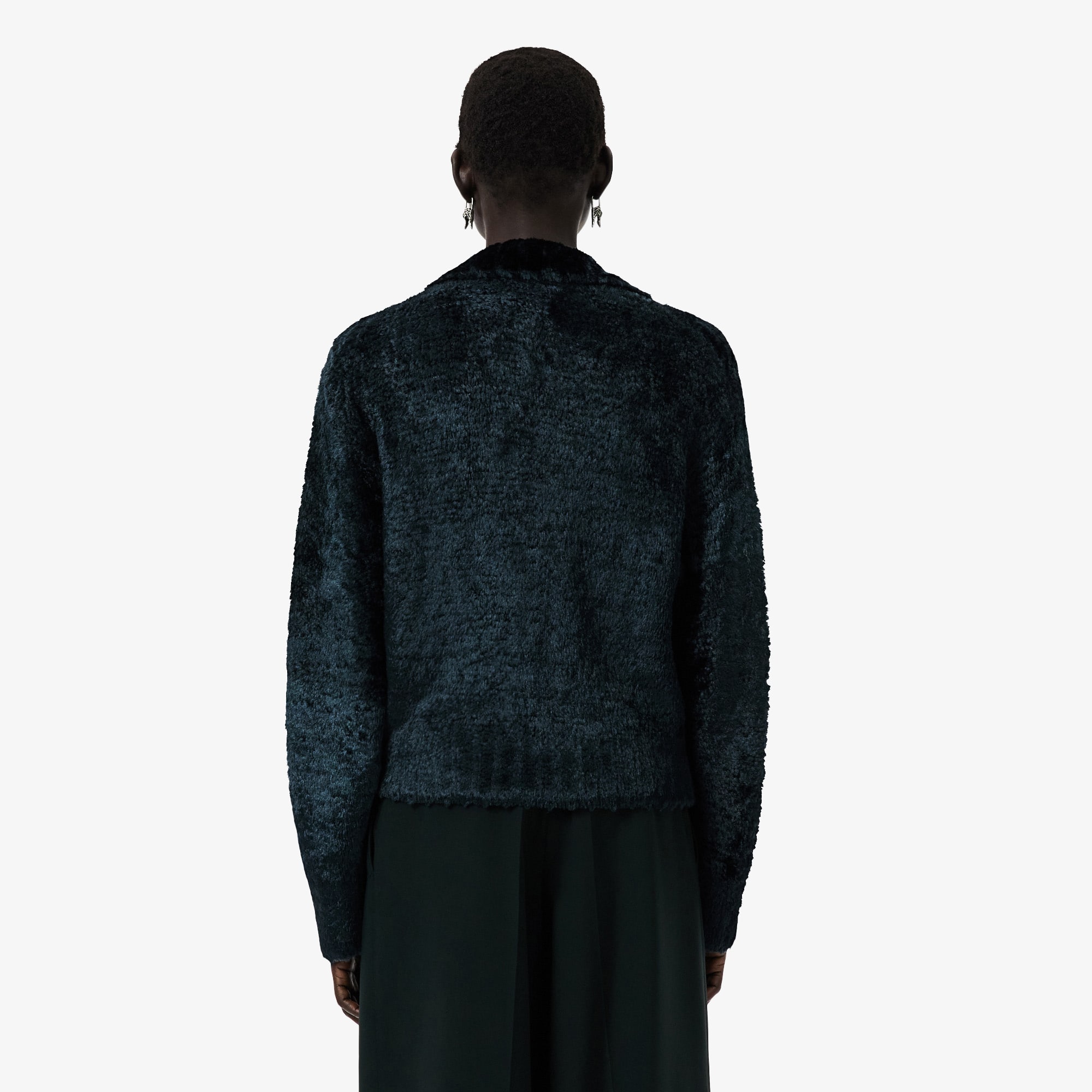 Runway Polo Collar Velour Sweater - Sweaters & Sweatshirts - New