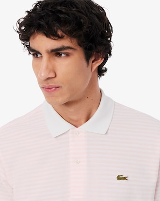 Men's Classic Fit L.12.12 Striped Petit Piqué Polo