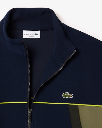 Men's Loose Fit Zip-Up Piqué Sweatshirt