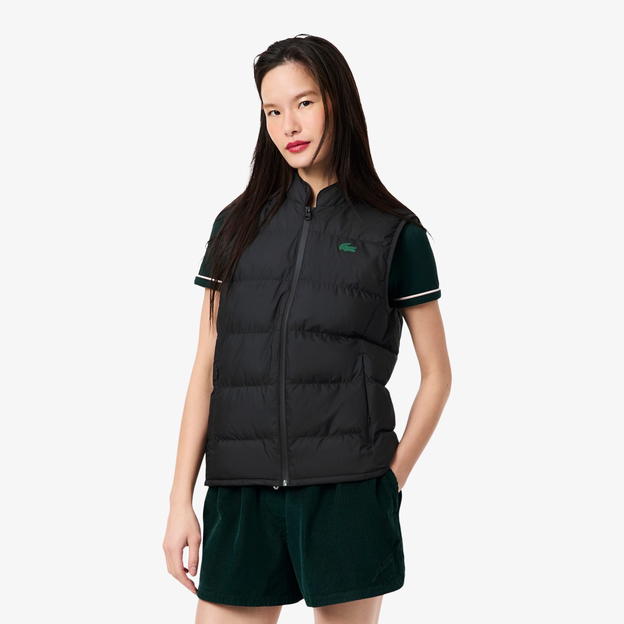Lacoste Women's Quilted Down Vest - 32 In Black