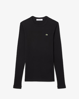 Women's Slim Fit Ribbed Cotton T-Shirt