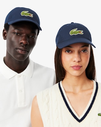 Gorra unisex de sarga de algodón con insignia de cocodrilo