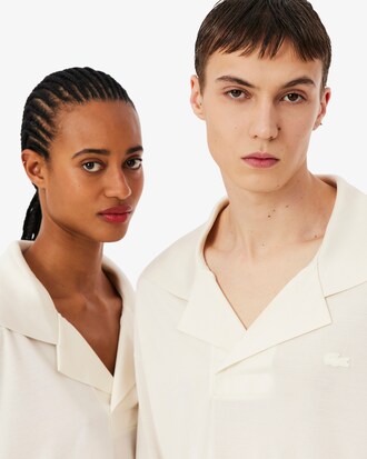 Runway Oversized Silk Piqu&eacute; Polo Shirt