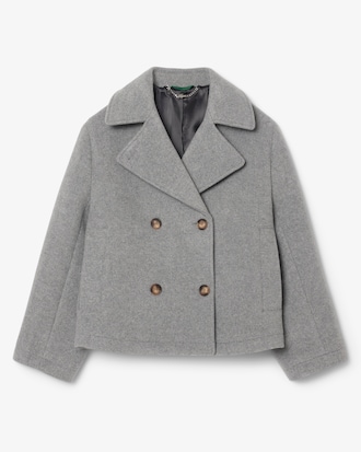 Women's Short Oversized Wool Blend Pea Coat