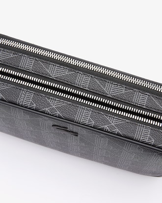 The Blend Zippered Monogram Canvas Clutch