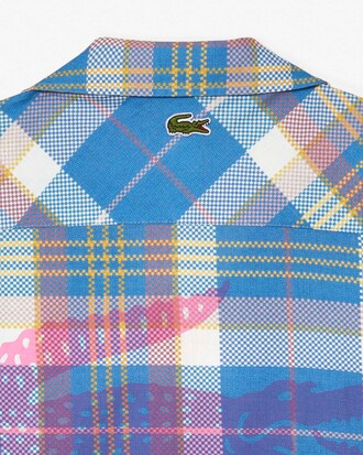 Chemise homme &agrave; manches courtes Lacoste &agrave; carreaux en coton biologique