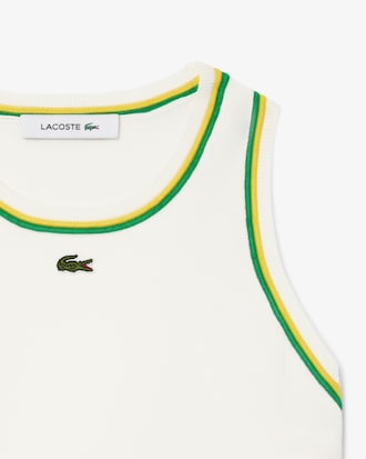 Top sin mangas de punto de algod&oacute;n para mujer