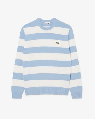 Pull col rond marini&egrave;re coton ray&eacute;