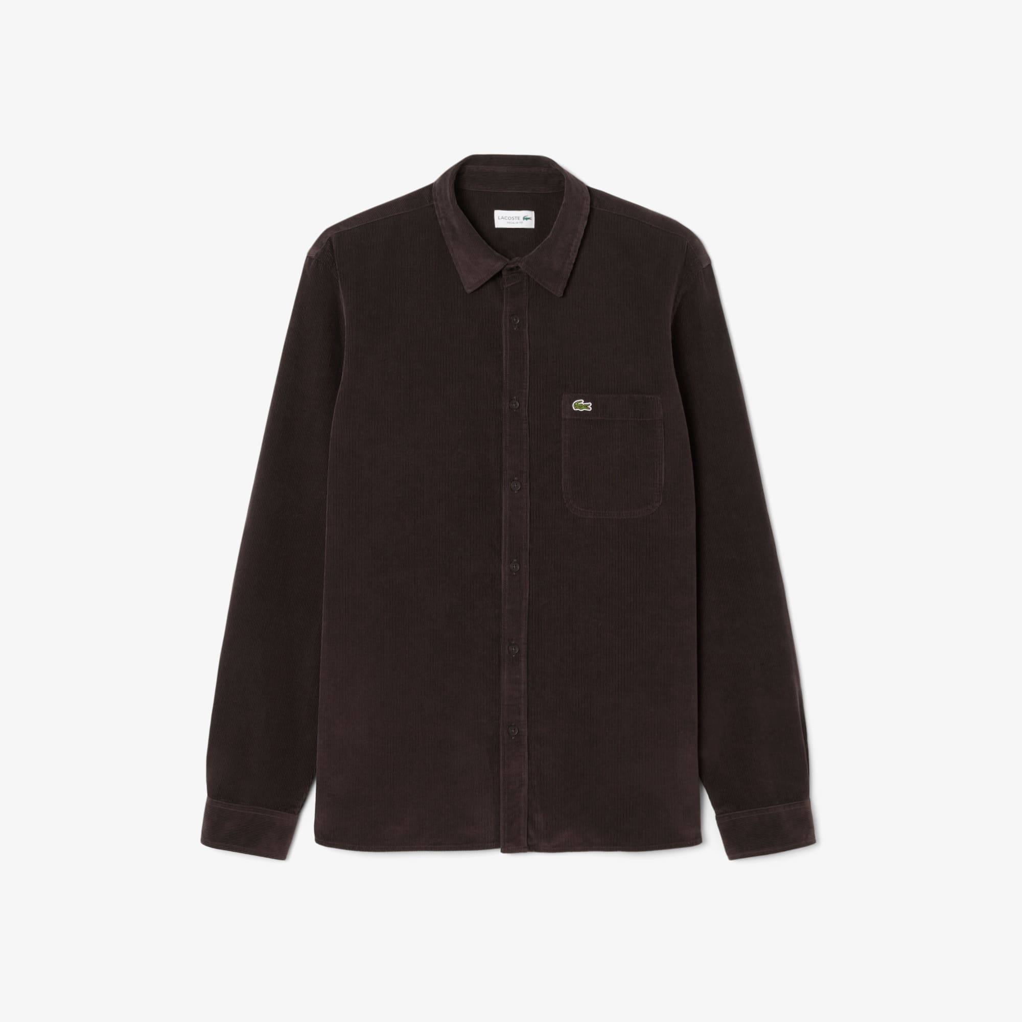 Lacoste Men's Regular Fit Velour Shirt - 16½ - 42 In Brown