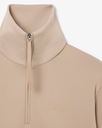 Runway High Neck Zipped Satin Sweatshirt