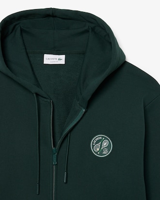 Zipped Badge Accent Hoodie