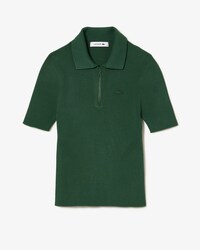 Women's Zip Neck Rib Knit Polo