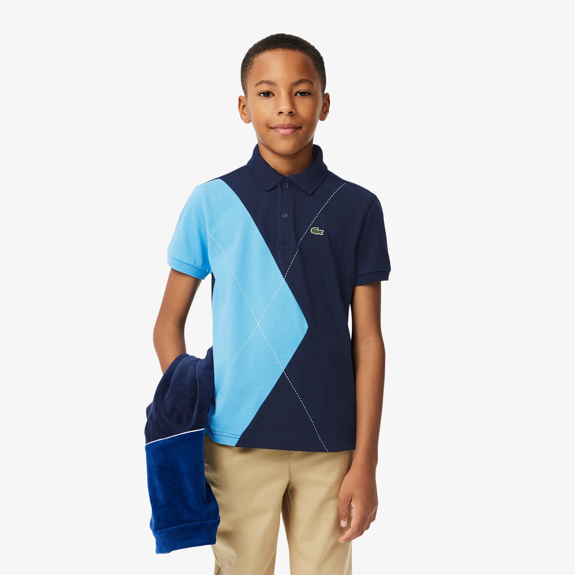 Kids' Contrast Argyle Mini Piqué Polo - Kids' Polos - New In 2026
