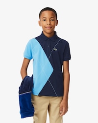 Kids' Contrast Argyle Mini Piqué Polo