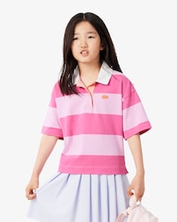 Oversized Striped Cotton Rugby Polo