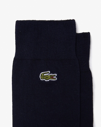 Chaussettes hautes unisexes en coton biologique chiné uni