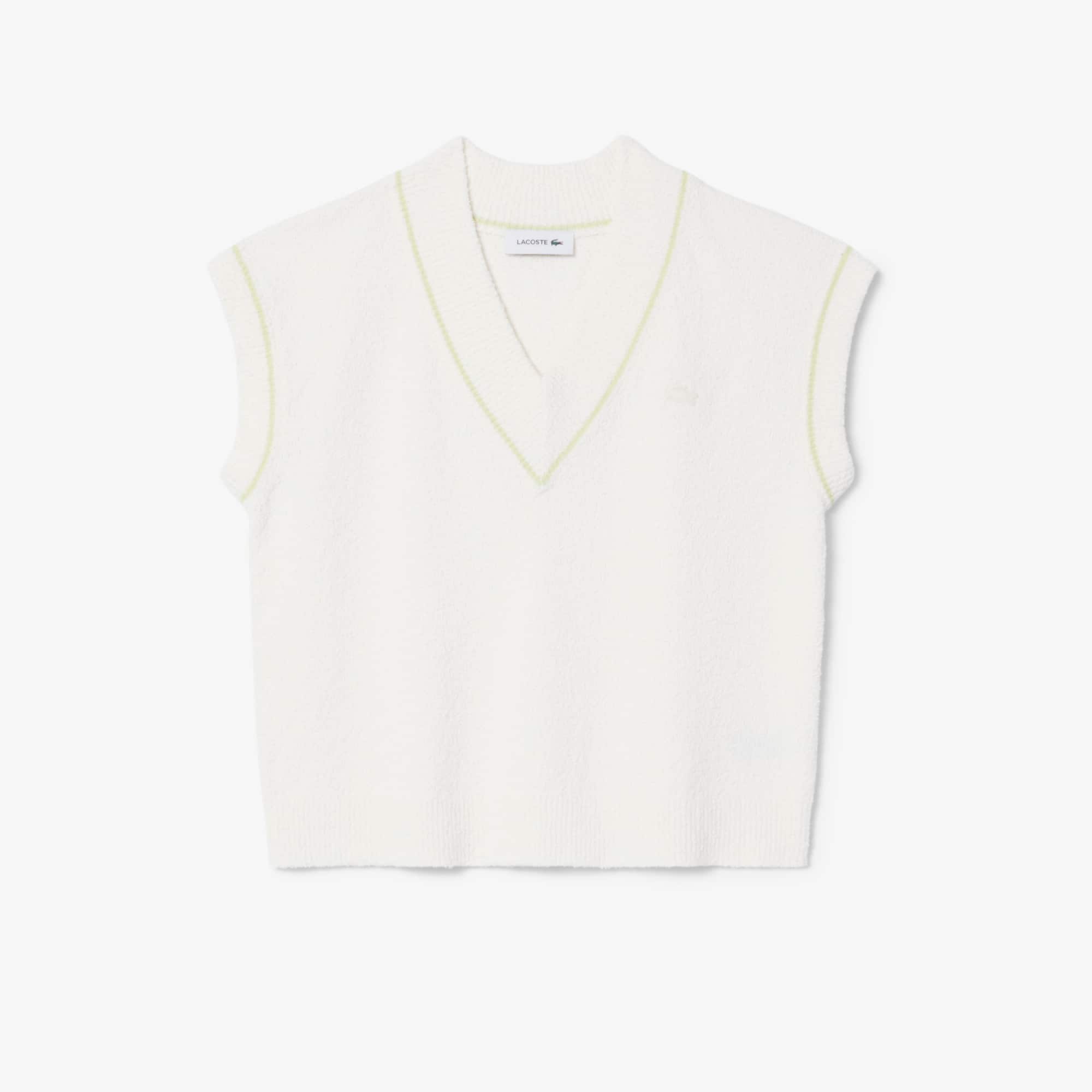 Cotton Blend V-neck Sleeveless Sweater Vest