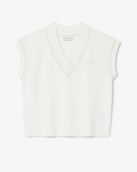 Cotton Blend V-neck Sleeveless Sweater Vest