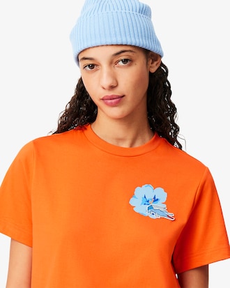 Playera De Algodón Con Estampado Floral