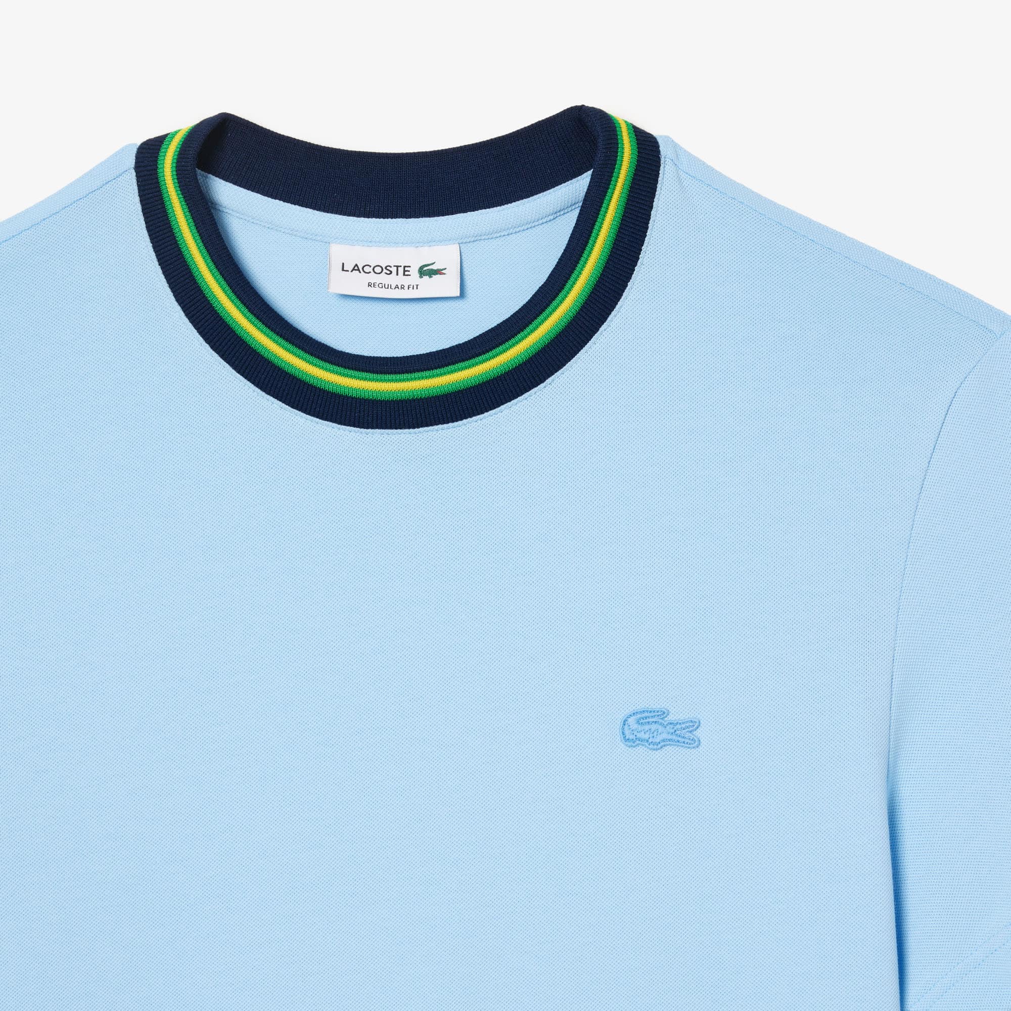【LACOSTE】ラコステ Pique Stripe Collar Tシャツ 襟ストライプ Piqué Stripe Collar T-shirt Navy Blue | Lacoste