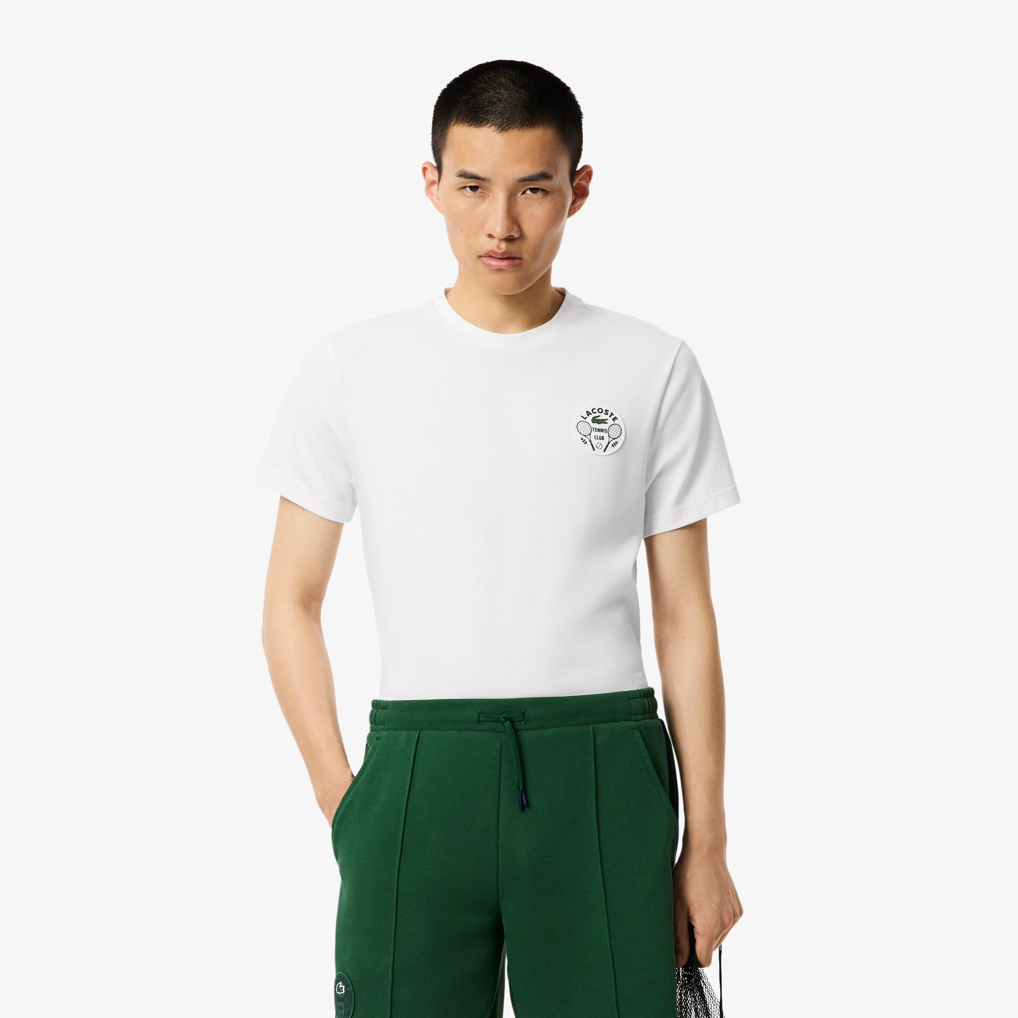 Lacoste Men's Ultra Dry Tennis Heritage Badge T-shirt - 3xl - 8 In White