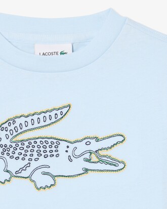 Crocodile Embroidery Cotton T-shirt