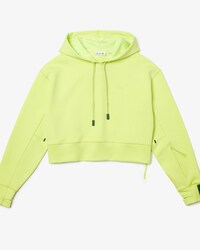 Women&rsquo;s Hooded Cropped Stretch Cotton Blend Sweatshirt