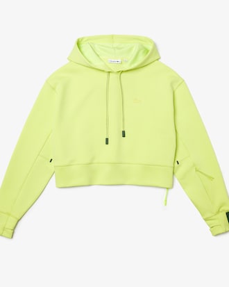 Women&rsquo;s Hooded Cropped Stretch Cotton Blend Sweatshirt