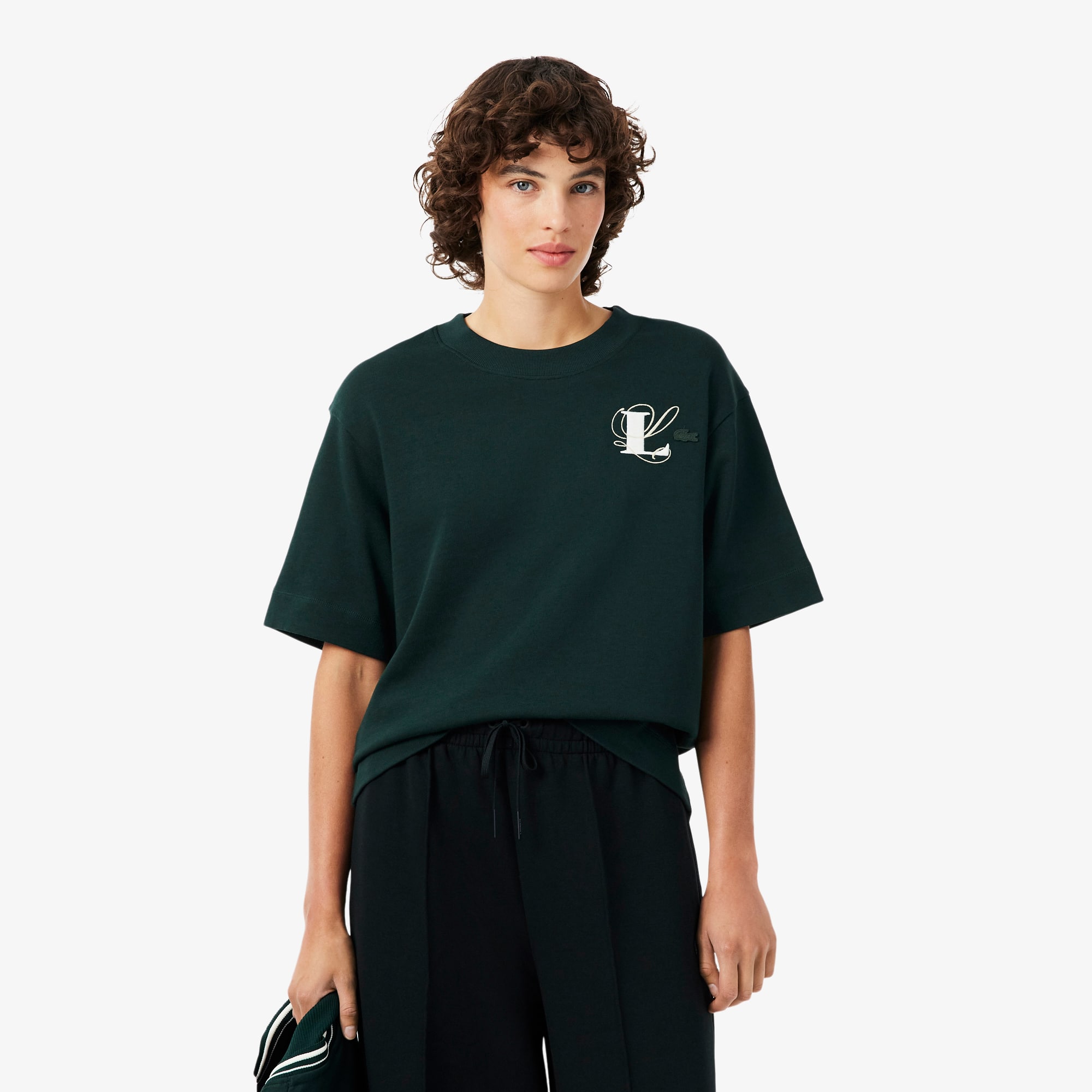 Oversized Embroidery Detail Jersey T-shirt - T-Shirts & Tops - New