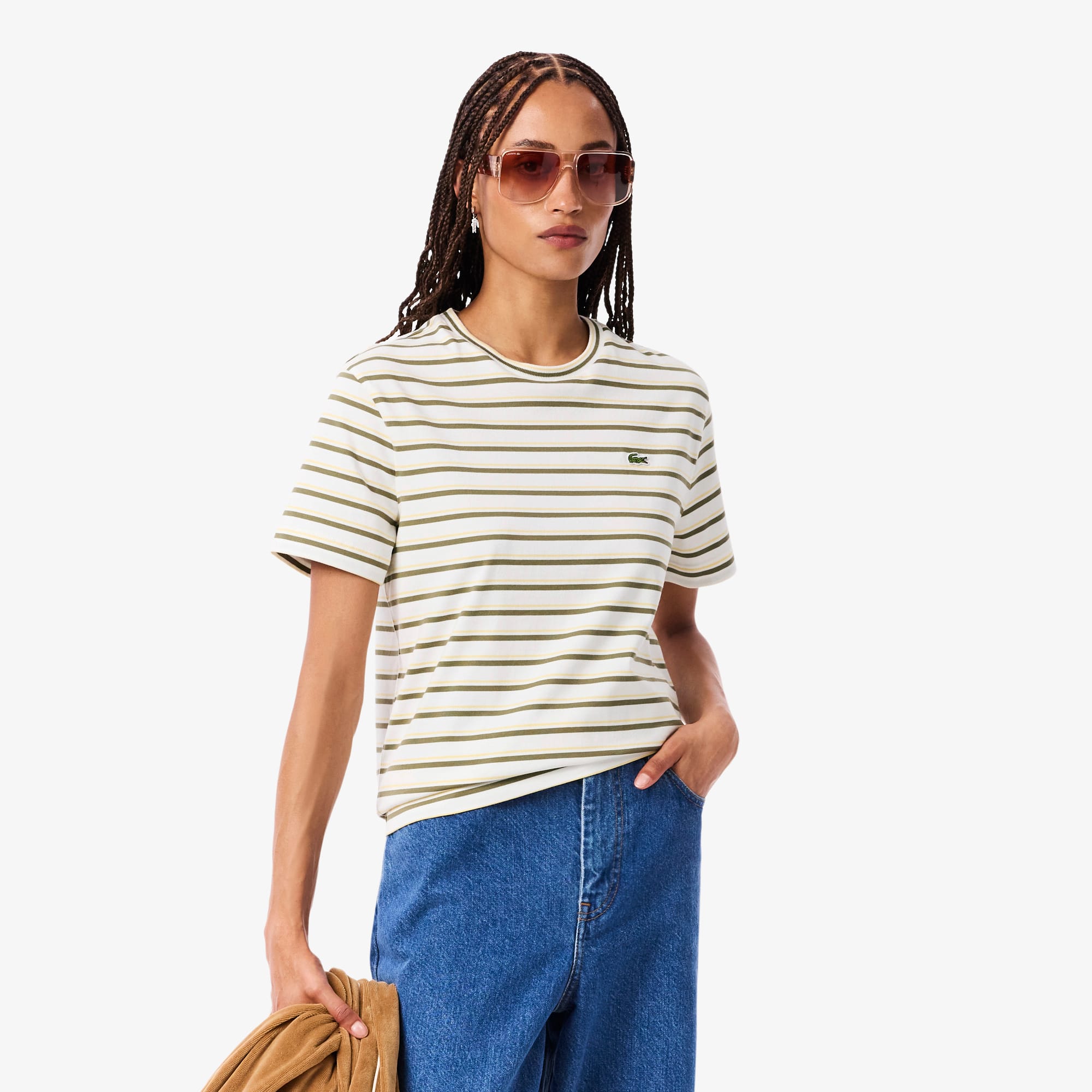Lacoste Women's Striped Jersey T-shirt - 36 In Multi