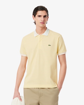Men's Classic Fit L.12.12 Striped Petit Piqué Polo