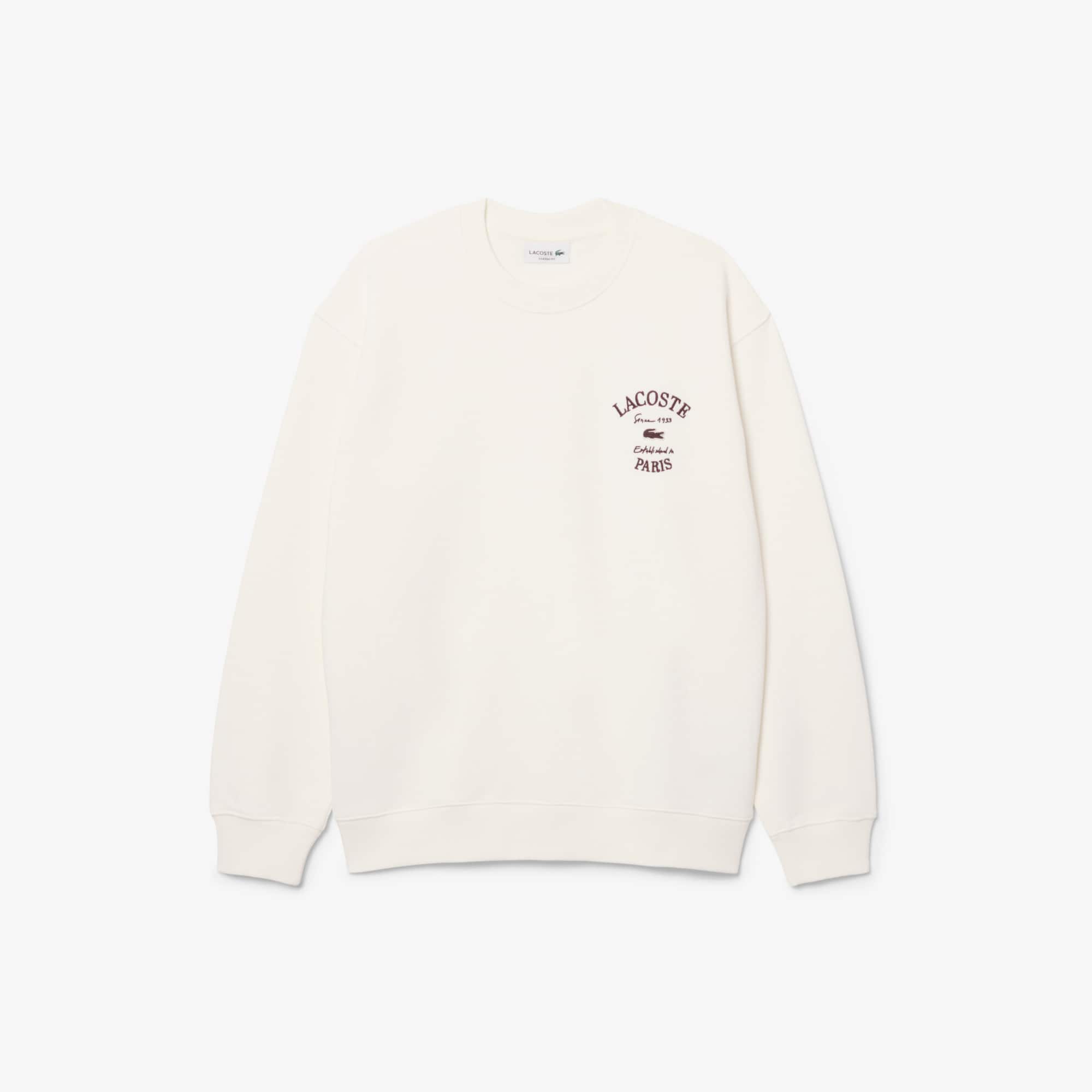 Embroidered Fleece Crew Neck Sweatshirt - Sweaters & Sweatshirts