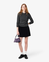 Short Pleated Mesh Skirt