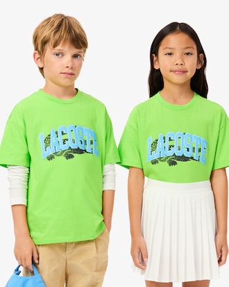 Kids' Crocodile Print Cotton T-Shirt