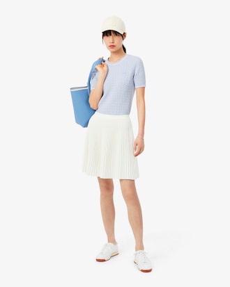 Short Sleeved Cable Knit Sweater