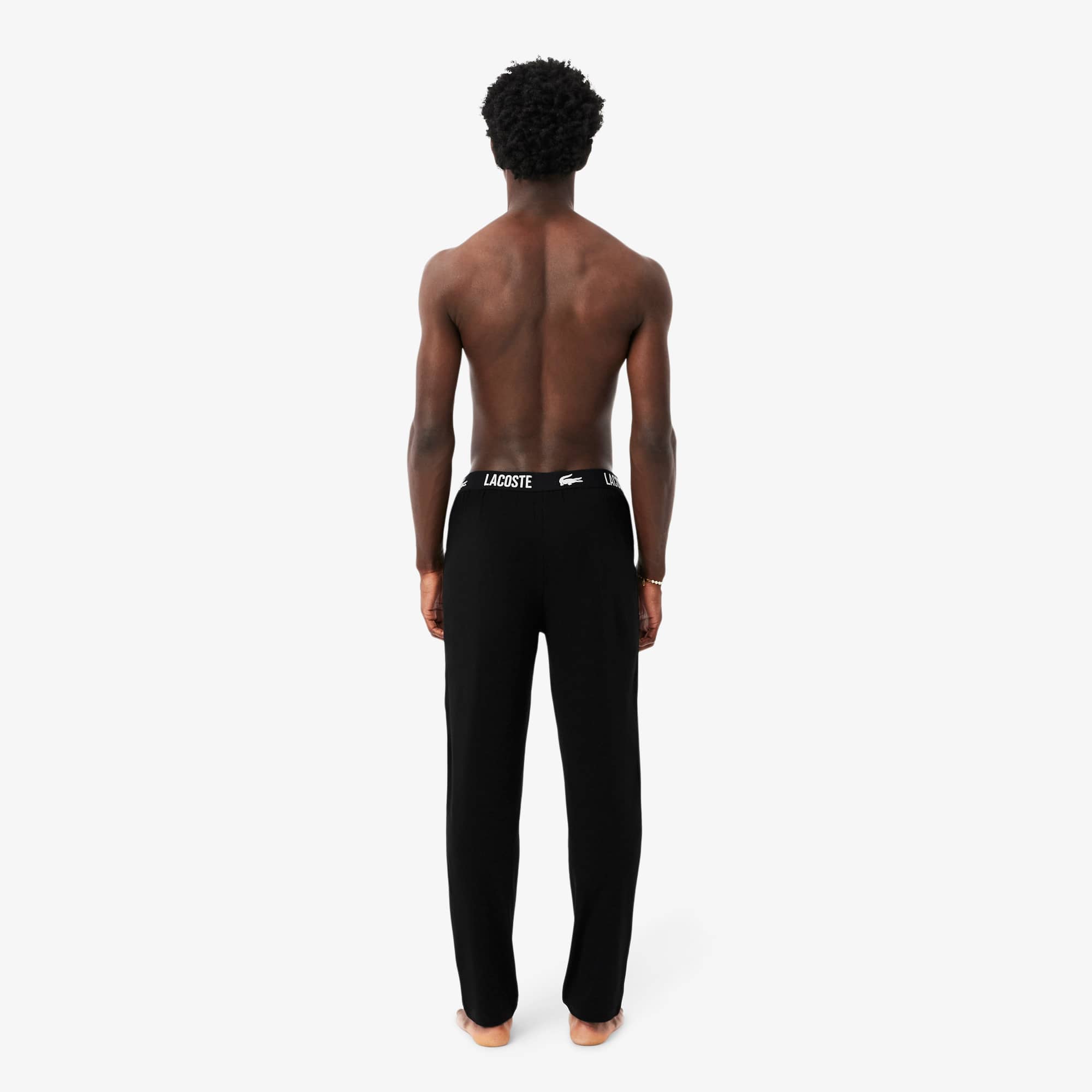 【別注】LACOSTE / コットン パンツ　ブラック　サイズ36 Men's Cotton Jersey Pajama Pants - Underwear & Loungewear - New In