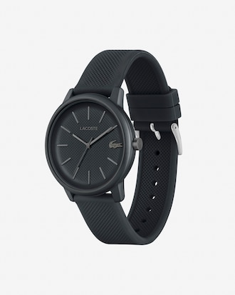 Men's Lacoste.12.12 Move 3 Hands Watch Black Silicone