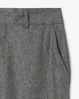 Men's Straight Fit Chevron Wool Pants