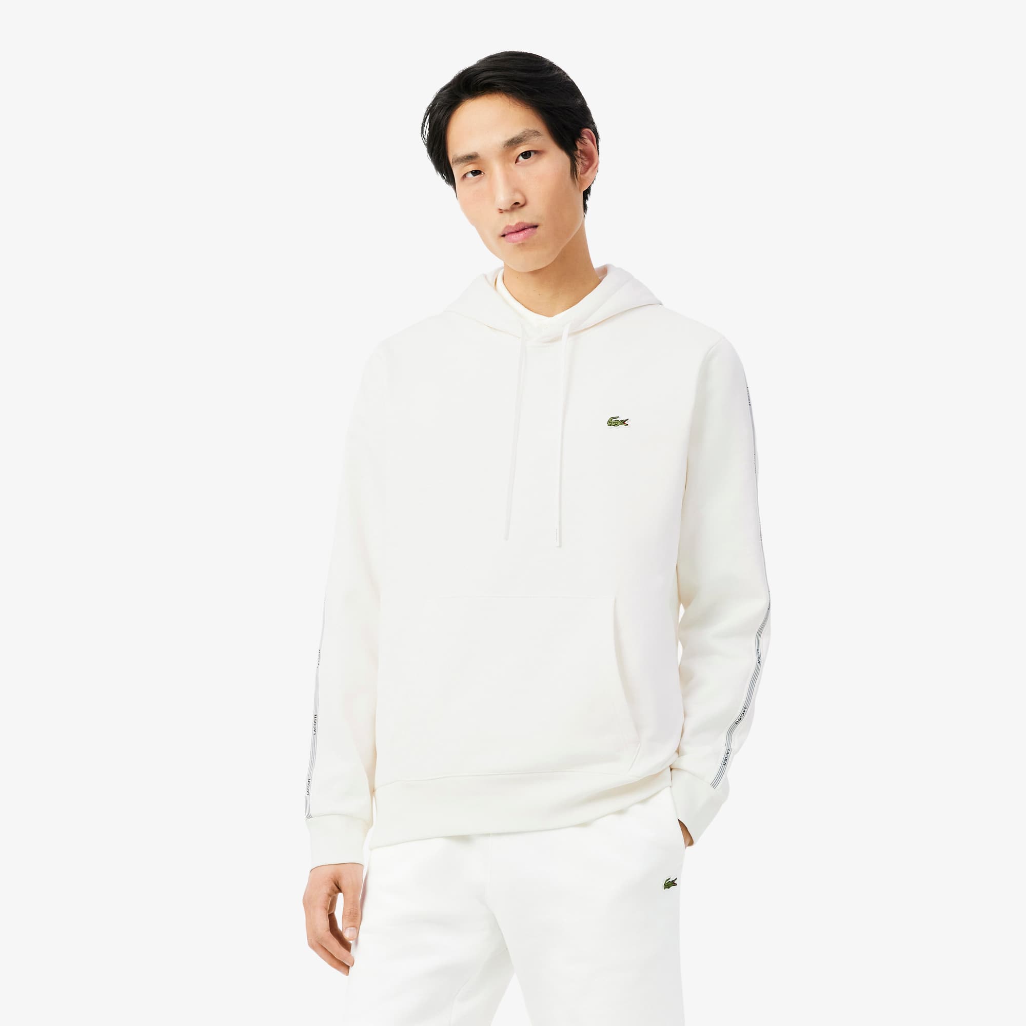 Lacoste Logo Stripe Zipped Hoodie