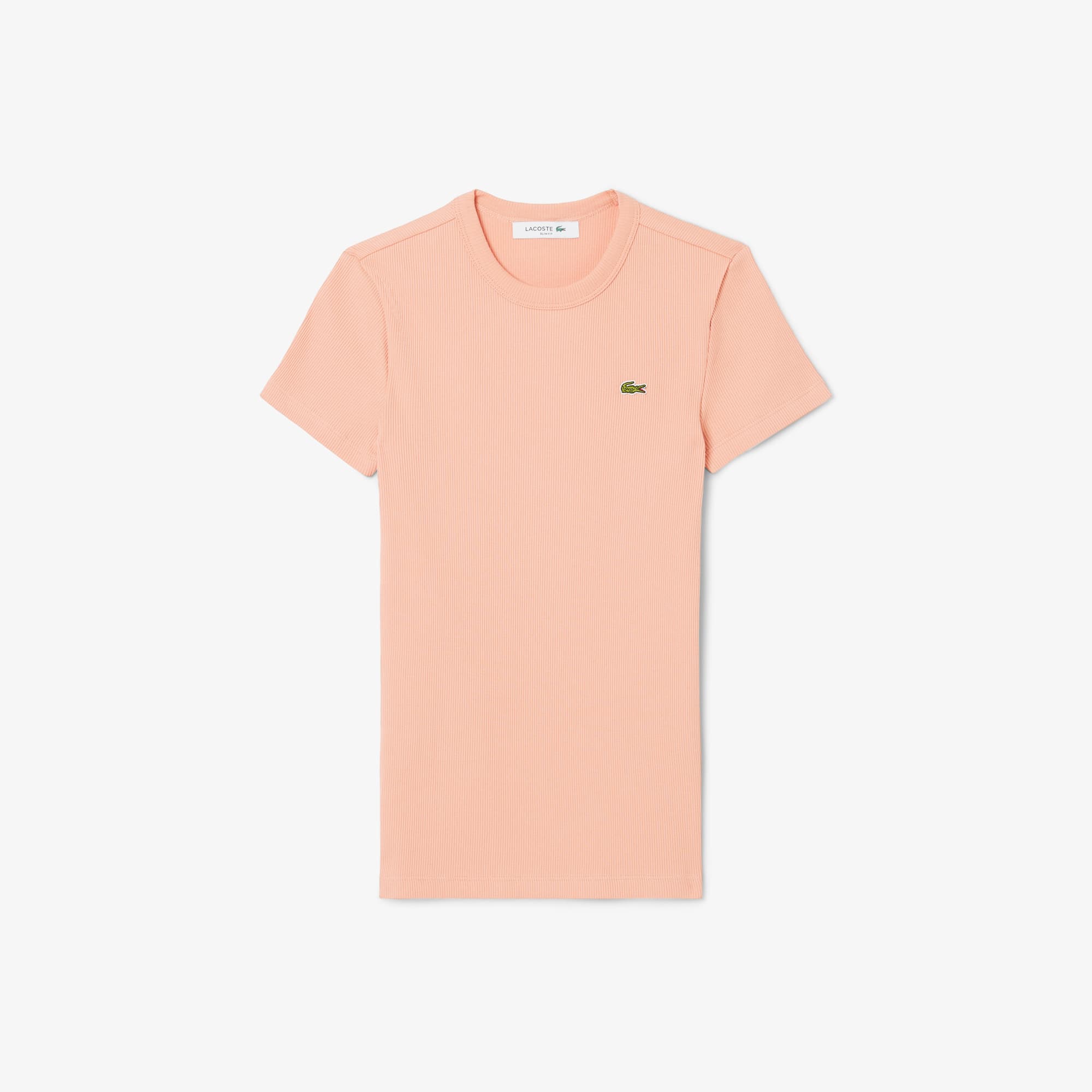 Women's Slim Fit Ribbed Cotton T-Shirt - T-Shirts & Tops