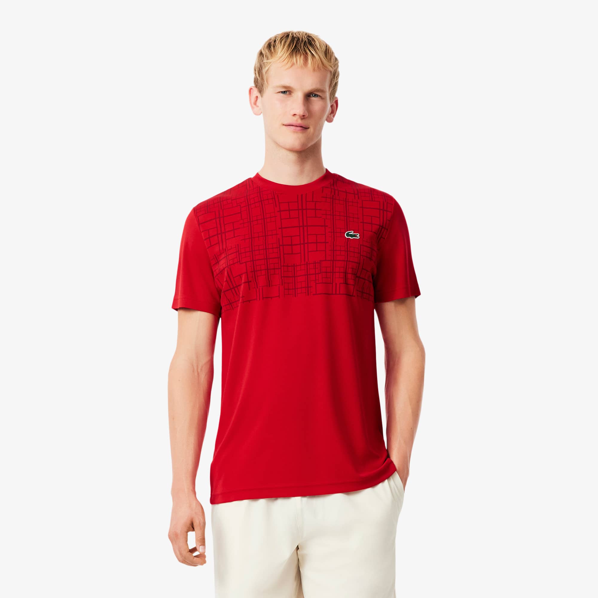 Lacoste Men's  Tennis X Novak Djokovic T-shirt - Xxl - 7 In Red